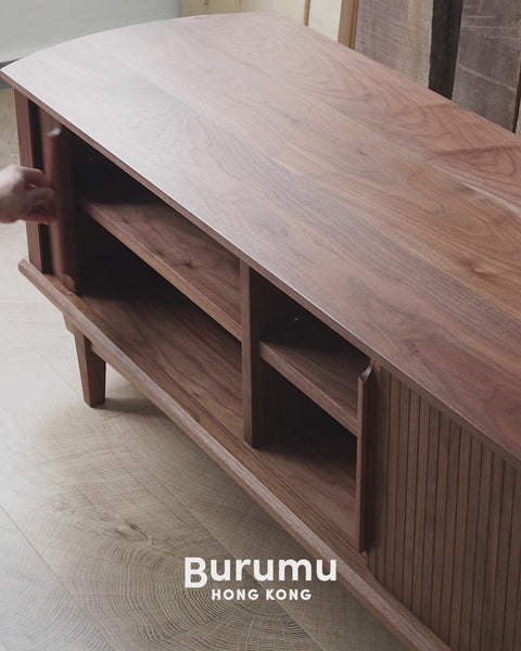Burumu Tambour TV Cabinet 黑胡桃捲門電視櫃